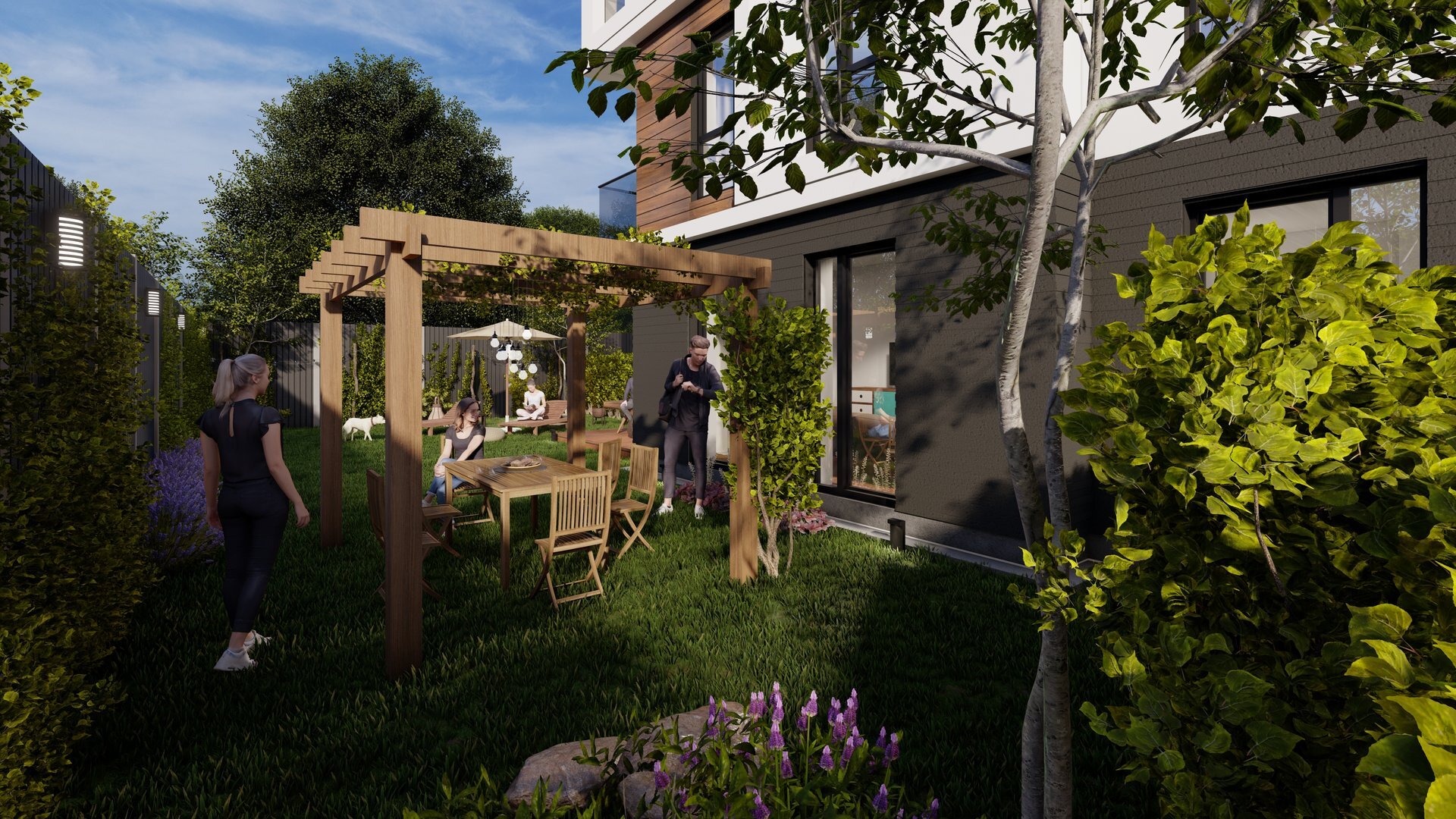 Perspective towards the building — the APP Town North Toma Caragiu apartment building, Toma Caragiu St., Pipera, a PPAE project