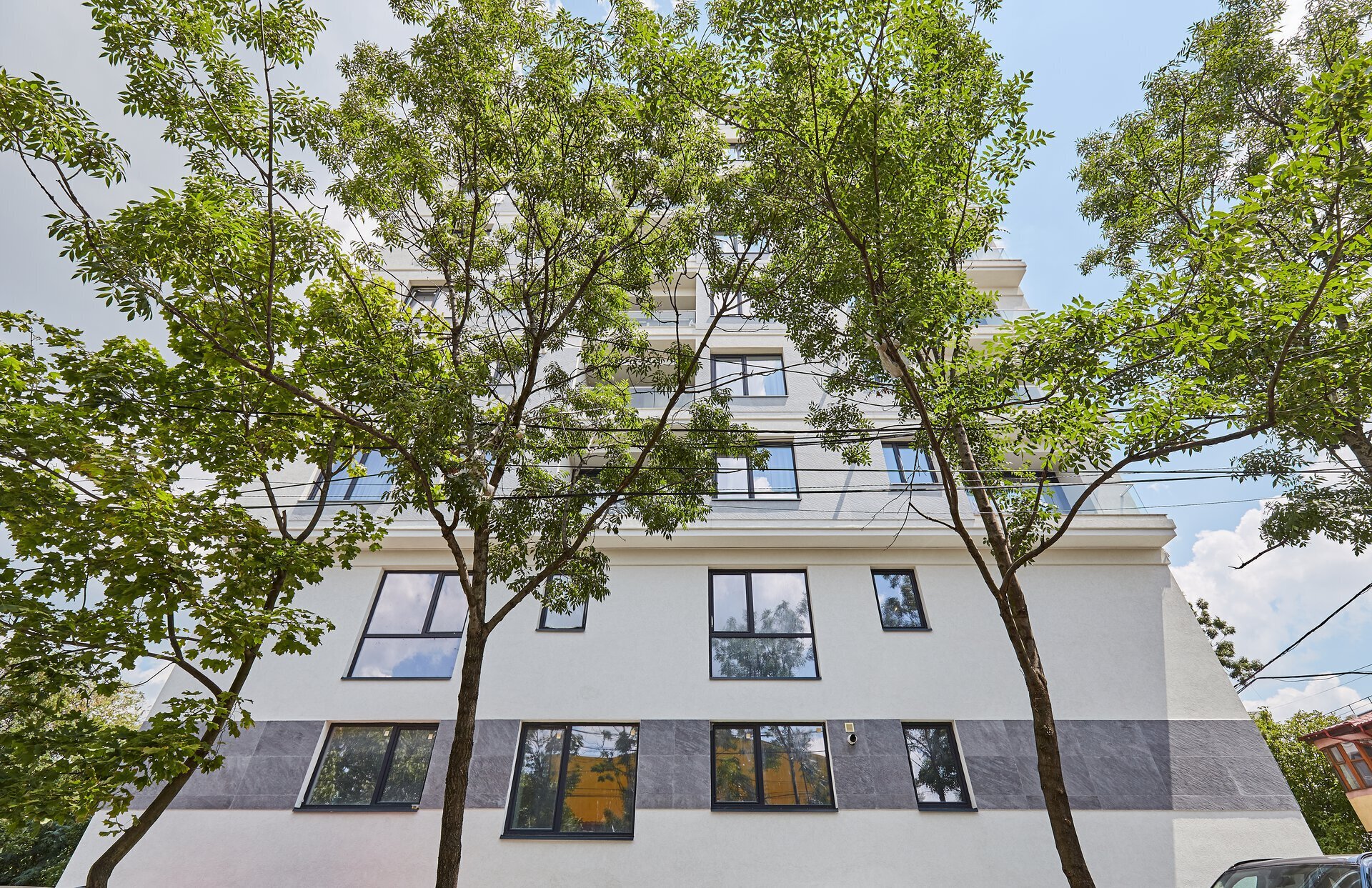 Fațada clădirii de locuințe S+P+6E de pe str. Mușetești, sector 1, proiect PPAE