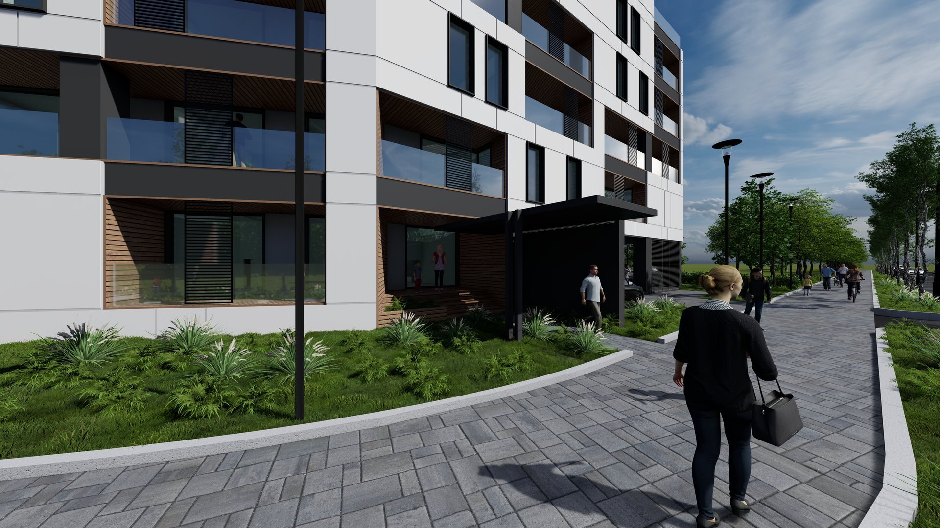 View of the facade — the apartment building on Holban St., District 1 Bucharest, a PPAE project
