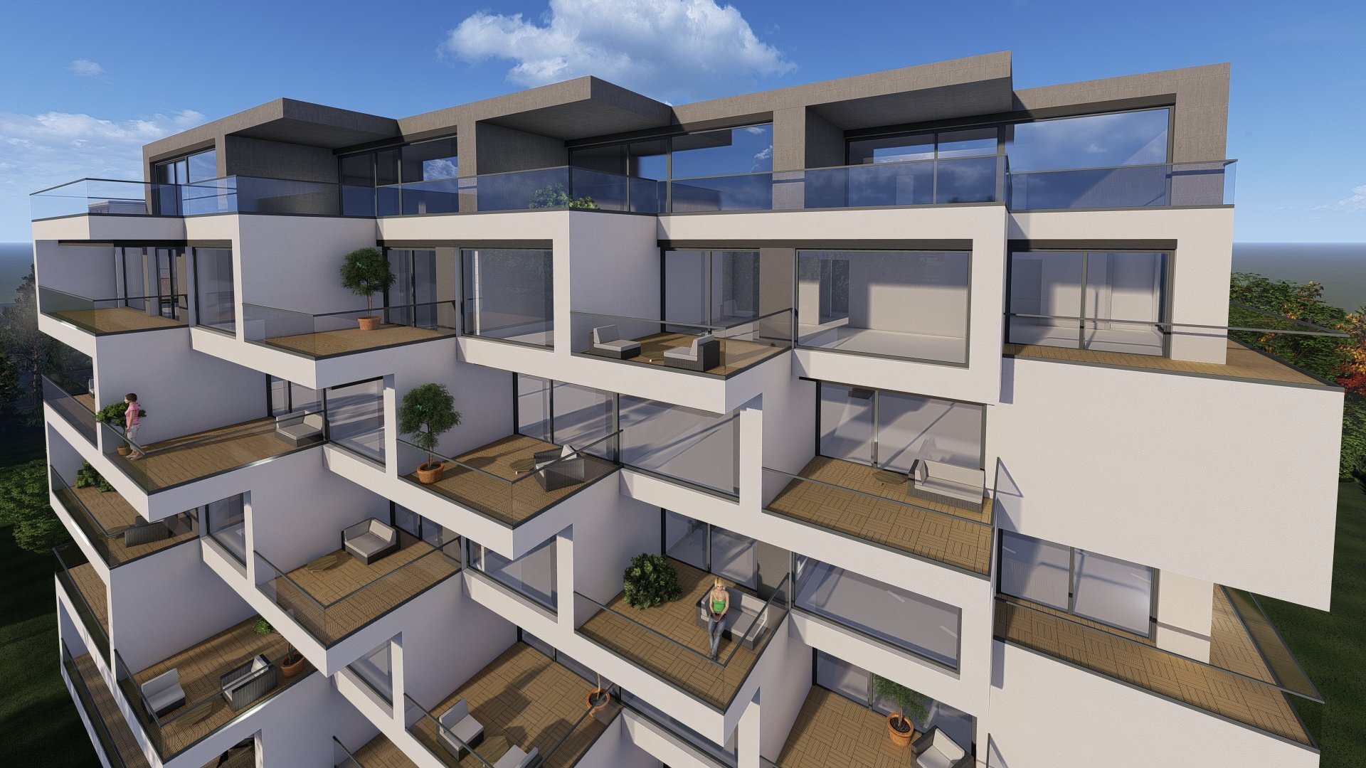 Imagine din galeria proiectului — conceptul clădirii de apartamente Razvan Brasla, str. Holban, proiect PPAE