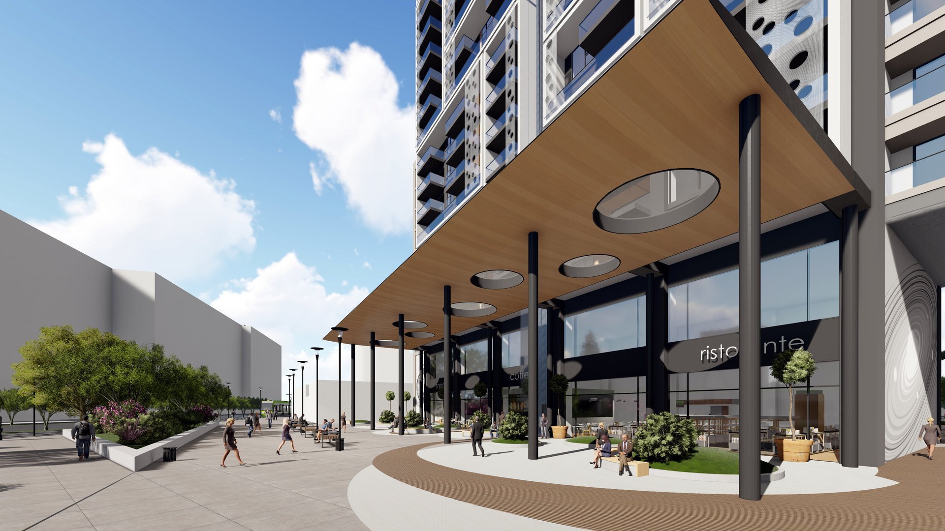 Image from the project gallery — the high-rise residential and commercial complex in Oradea, by the Fortress, a PPAE project