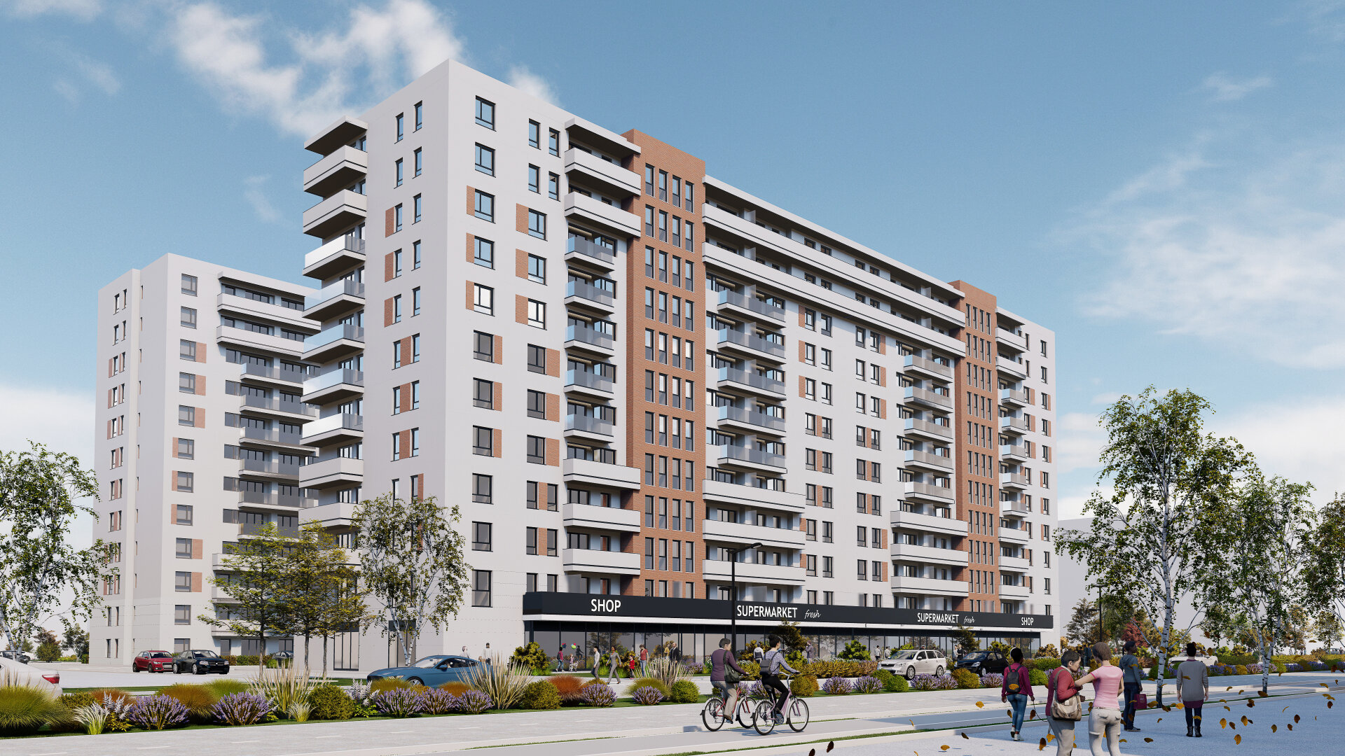 The Drumul Taberei Residence 3 residential complex on the Valea Largă artery, buildings arranged with plenty of space and green areas, a PPAE project