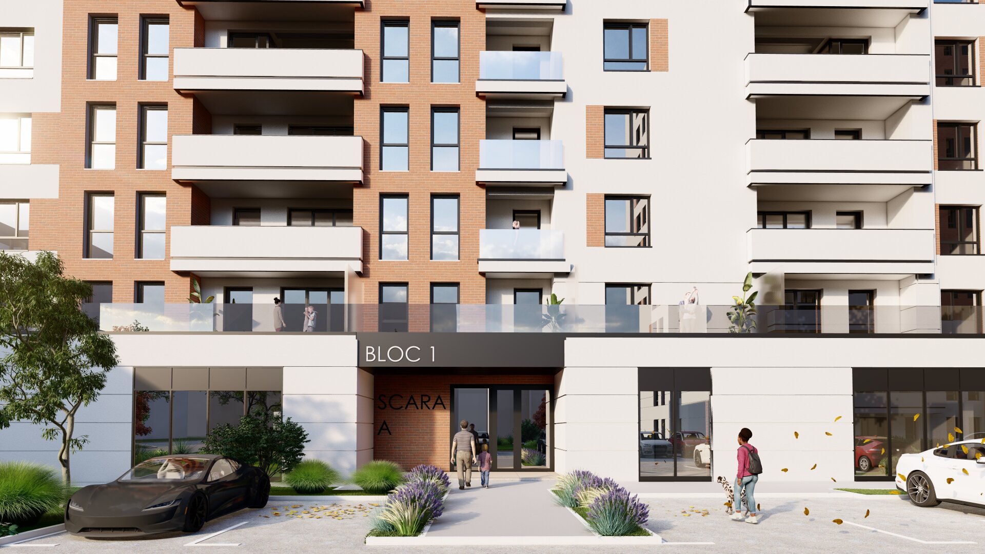 Overall view with large distances between buildings and a public park at the street, Drumul Taberei Residence 3, a PPAE project