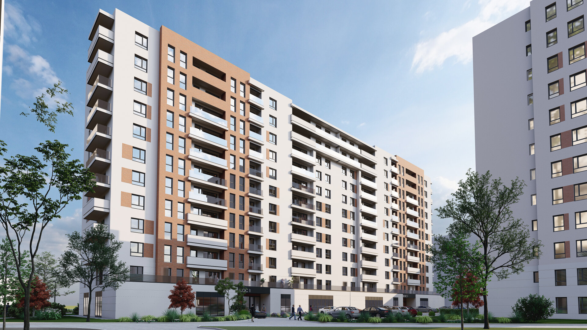 View of the facade — the Drumul Taberei Residence 3 residential complex, Valea Largă St., District 6 Bucharest, a PPAE project