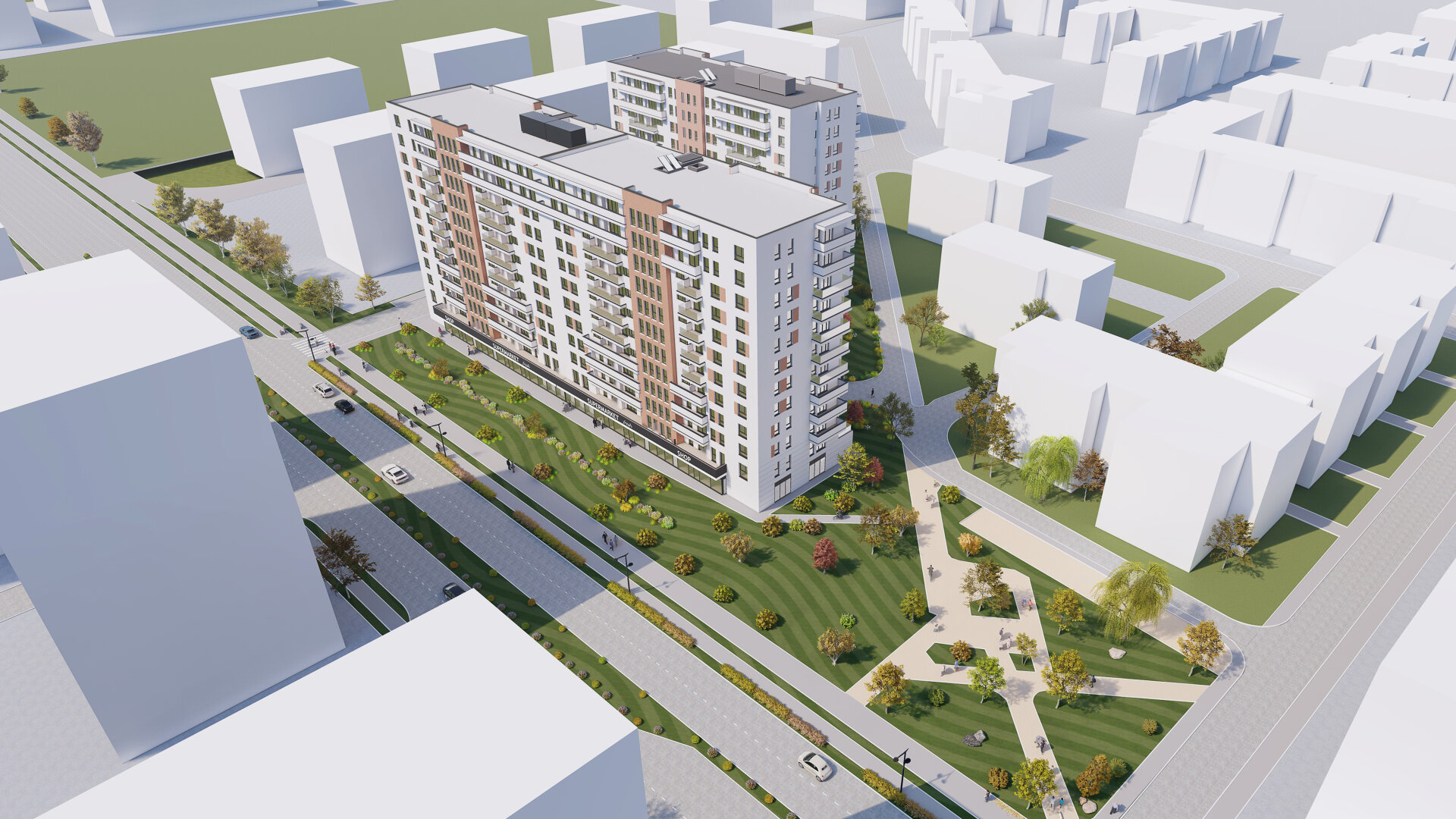 Detail of the entrance — the Drumul Taberei Residence 3 residential complex, Valea Largă St., District 6 Bucharest, a PPAE project