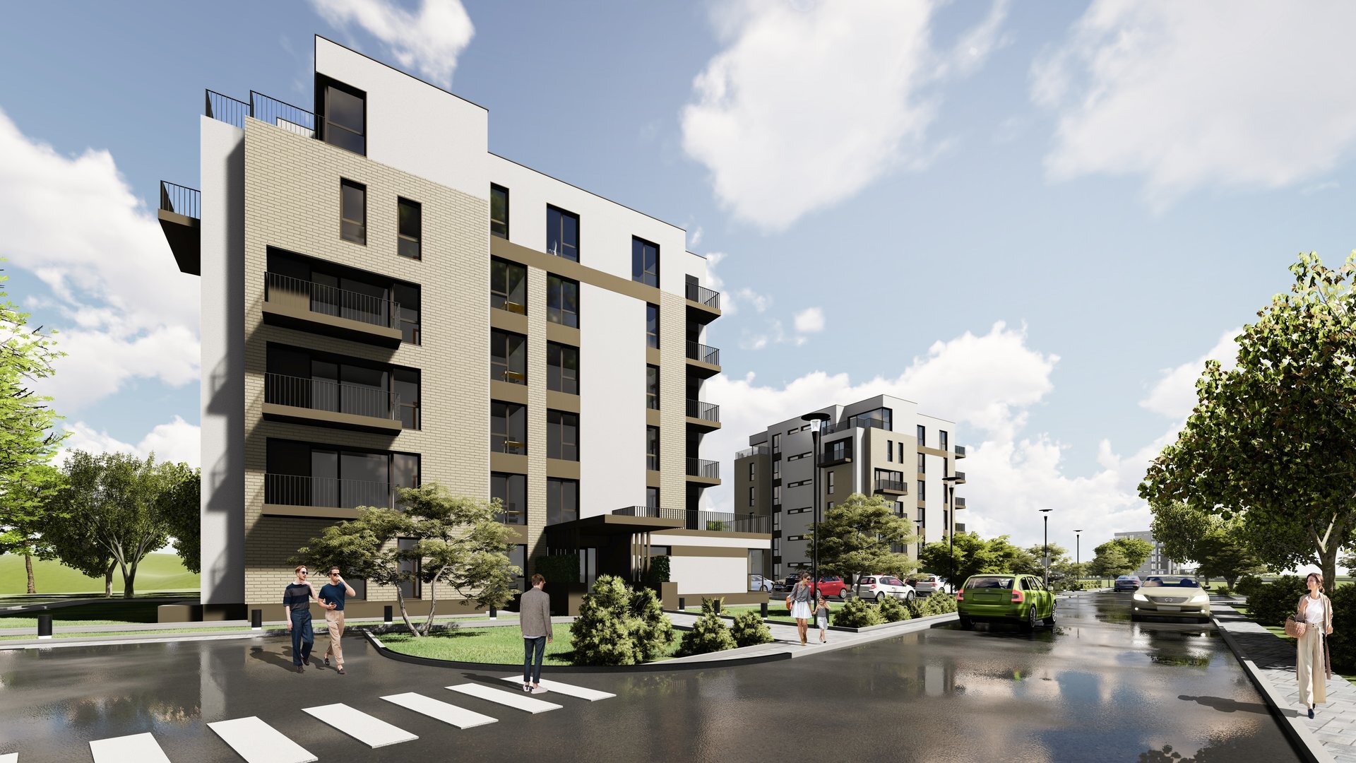 Detaliu de arhitectură — ansamblul rezidențial LMG Ulmi Residence, lângă Târgoviște, proiect PPAE
