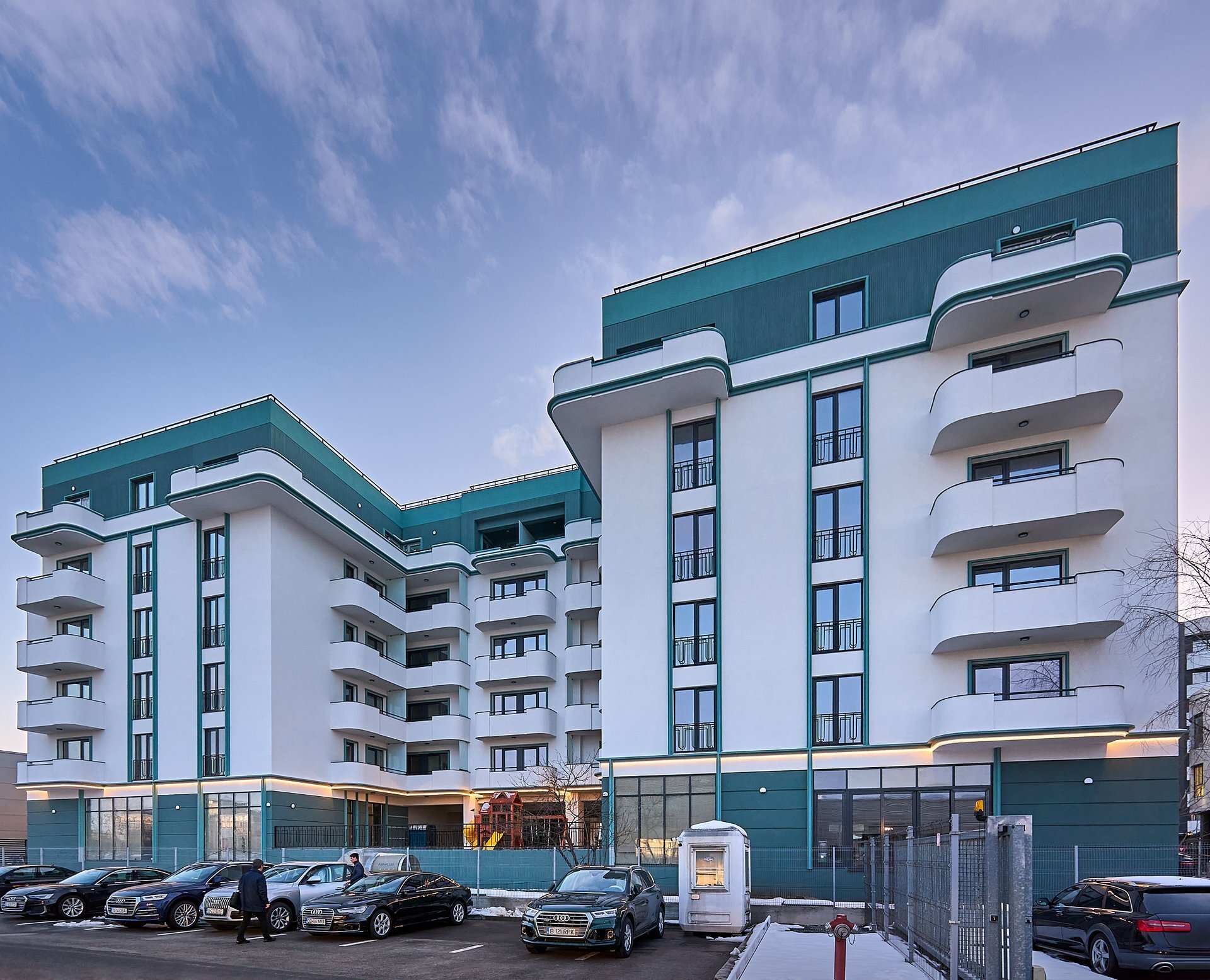 Perspectivă către clădire — clădirea de apartamente MOPH, Pipera, jud. Ilfov, proiect PPAE