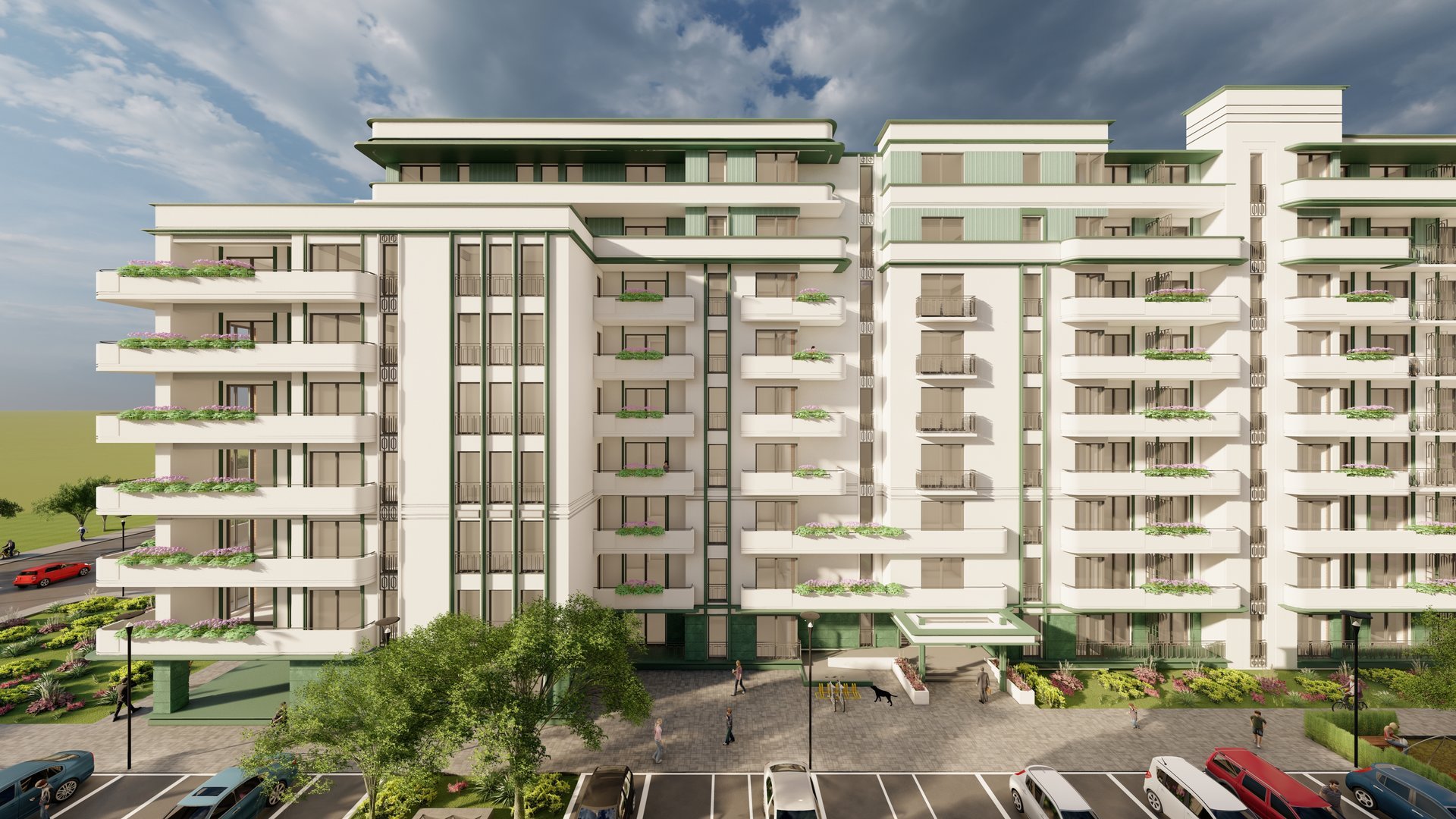 Side view of the building — the My Place Residence North complex, Pipera, Ilfov County, a PPAE project