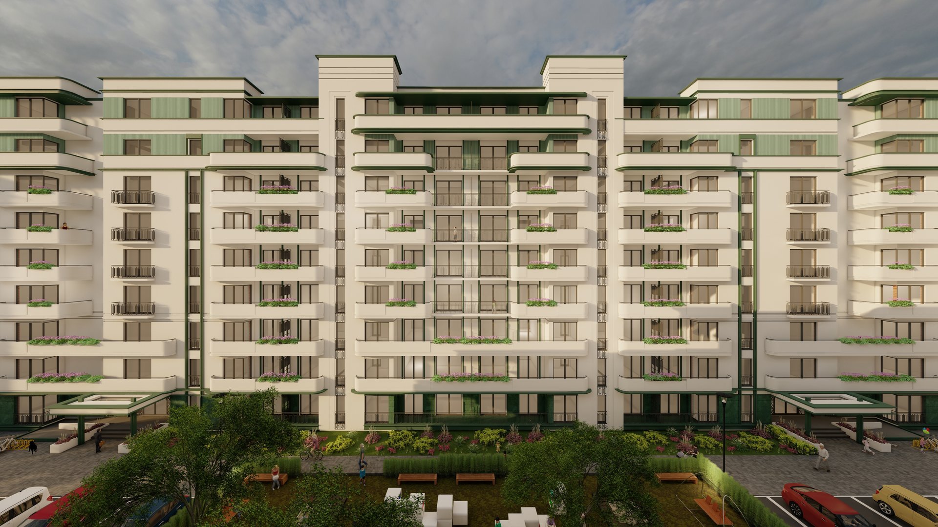 Image of the outdoor spaces — the My Place Residence North complex, Pipera, Ilfov County, a PPAE project