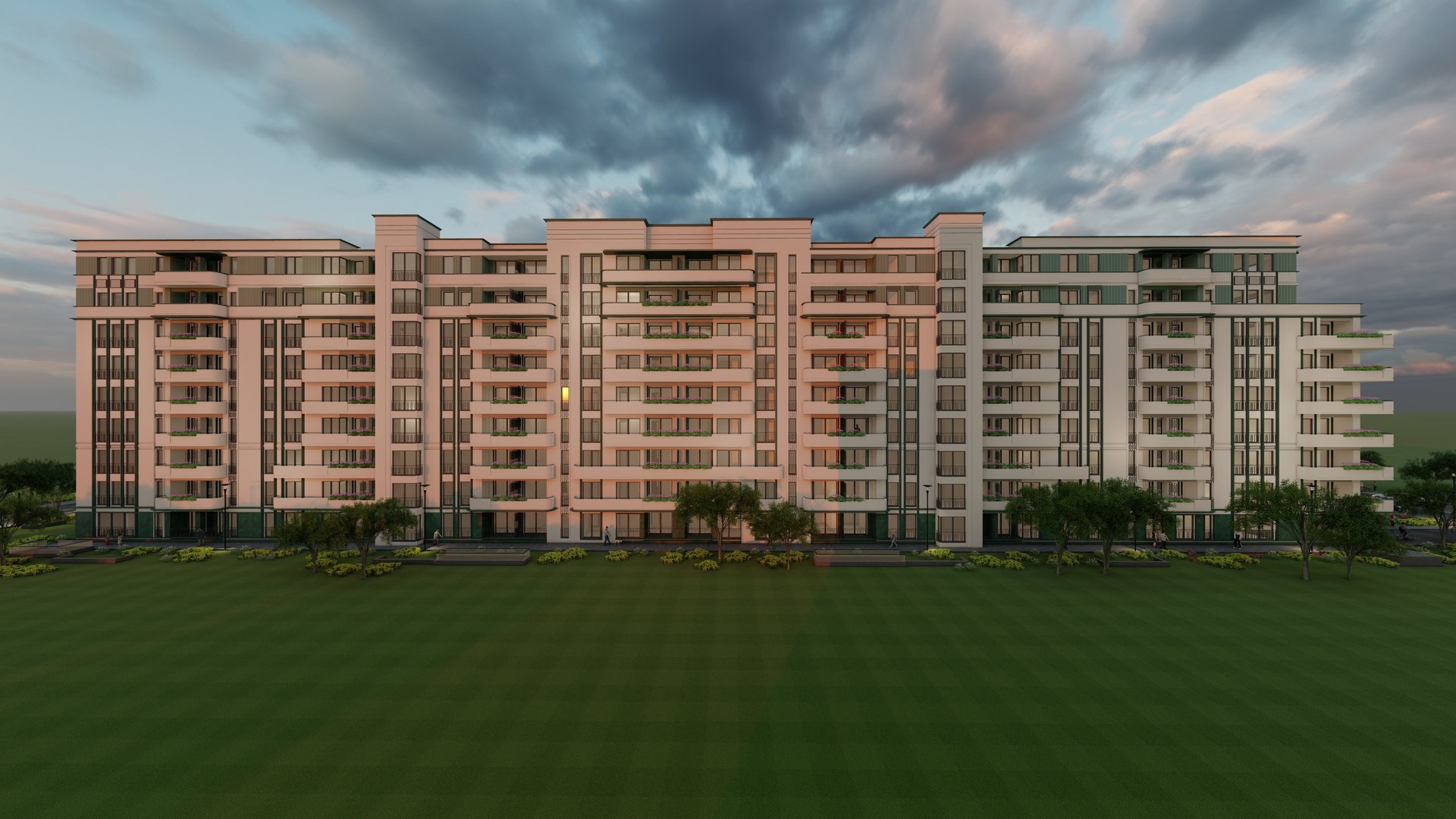 Perspective towards the building — the My Place Residence North complex, Pipera, Ilfov County, a PPAE project