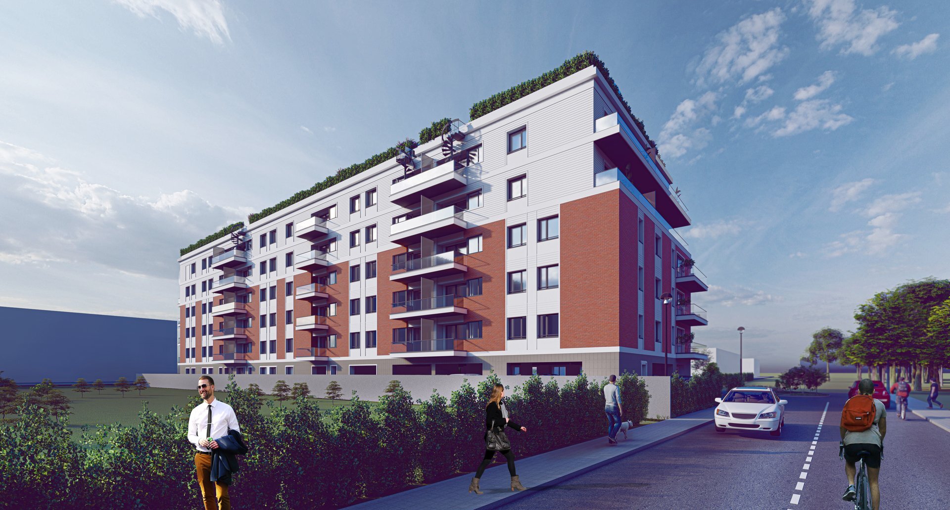 Detaliu de arhitectură — clădirea de apartamente Golden Jaraso din Pipera, proiect PPAE